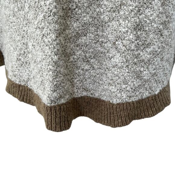 LL Bean Signature Mock Neck Sweater Two Toned Tan Cotton Linen Curved Hem M - Picture 4 of 10